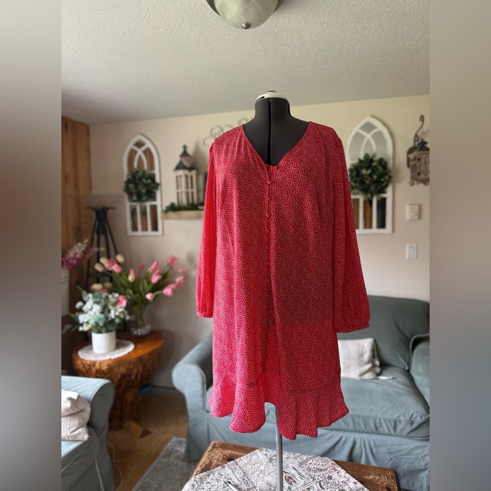 Red Long-Sleeve Dress